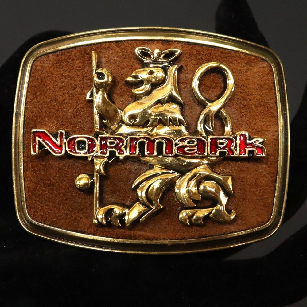 1979 Raintree Normark Rapala Leather-back Belt Buckle -‎ RARE